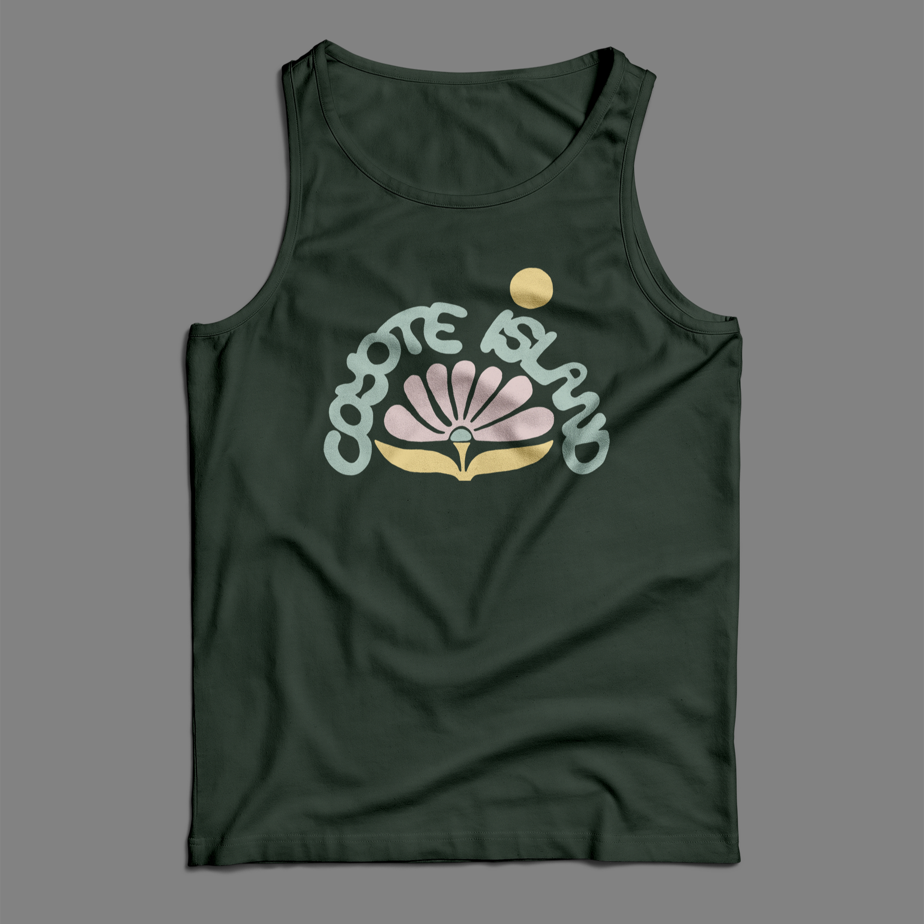 Coyote Island Logo Tank Top Heather Olive 